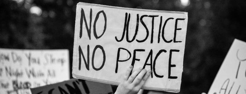 No Justice No Peace Sign And God Is Justice