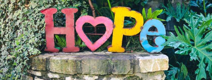 hope letters on a well and hope meaning in the bible