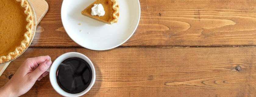 pie and cup of coffee and meaning of thanksgiving in the bible