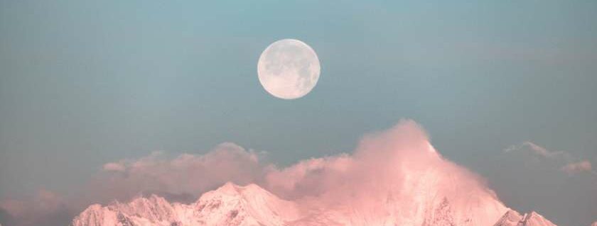 pink moon and pink mountains and pink moon meaning bible