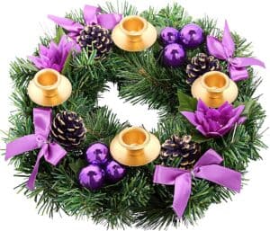 Purple Ribbon Christmas Advent Wreath