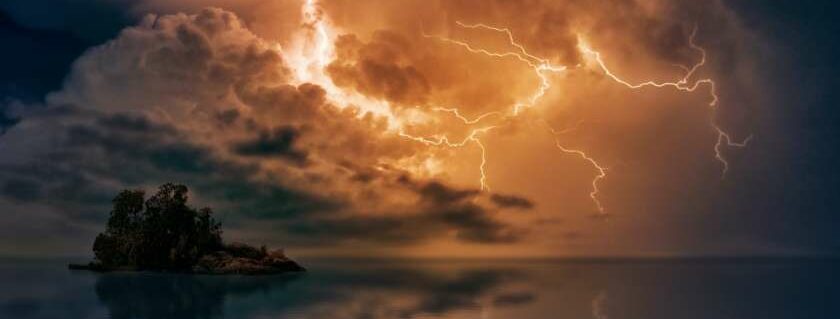 lightning over a body of water and signs of jesus return