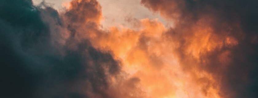 orange foggy clouds and signs of jesus return