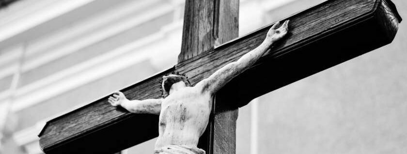 black and white jesus on the cross crucified