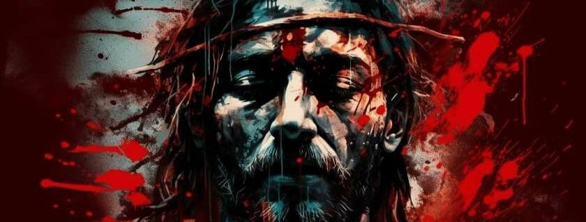a digital illustration of Jesus after the scourging