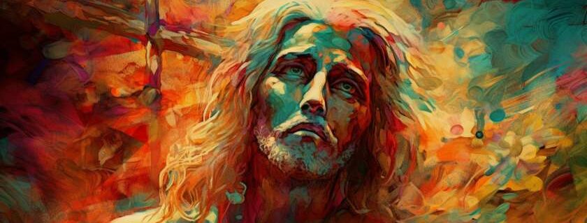 colorful oil painting of jesus christ