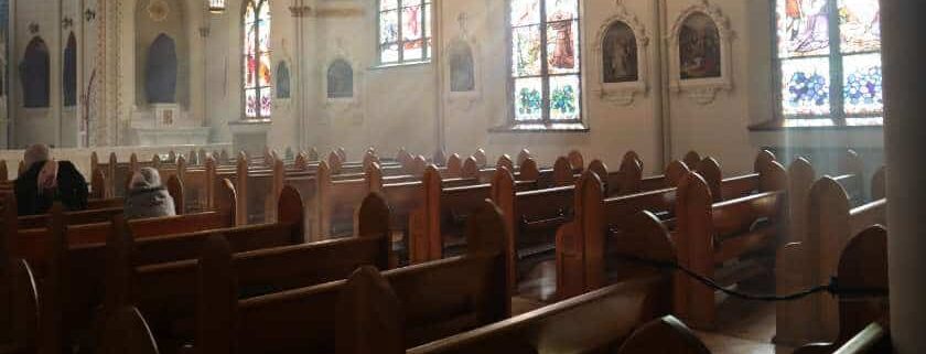 empty pews inside a church