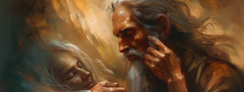 illustration depicting how god created man