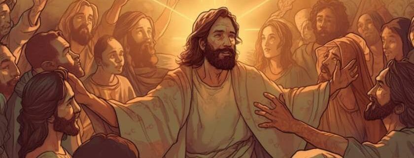 illustration of jesus performing healing miracles