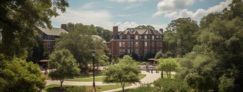 a college in south carolina surrounded by trees