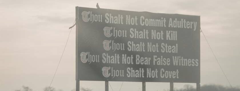 signage with some commandments from the bible