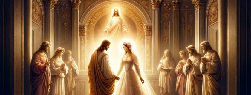 An illustration capturing the beauty of Christ's bride beside Him.