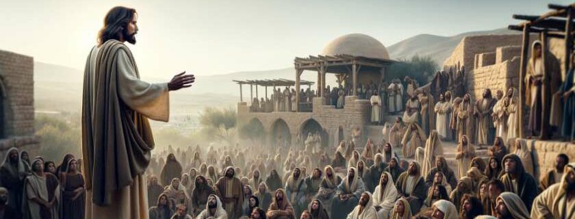 jesus preaching to a crowd and how old was jesus when he started his ministry